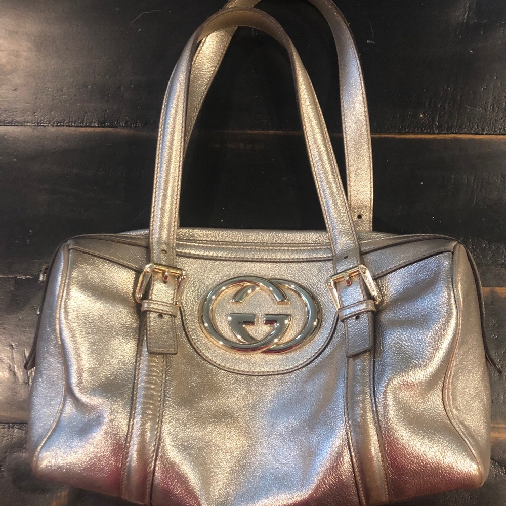 Gucci - “Britt” Boston in Platinum RARE Authentic